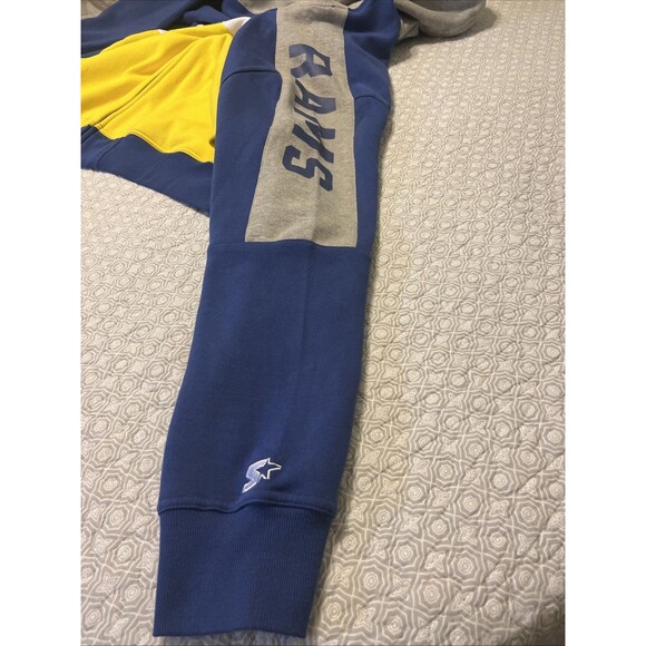 Los Angeles Rams Blue Full Zip Hoodie Men’s 4XL Starter NFL Sweatshirt - Picture 10 of 16